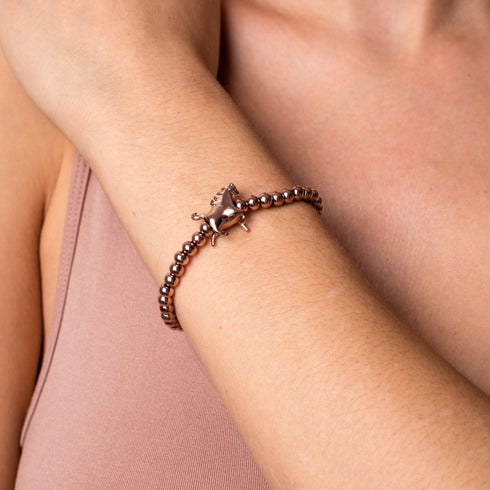 Reitsport | 18 Karat Roségold | Armband mit Pferdeanhänger
